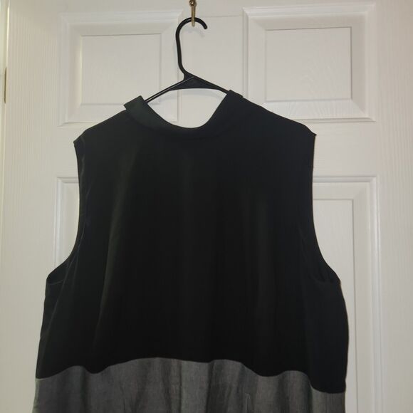 NINE WEST Women Sheath Dress Color-block Gray Black Sleeveless Size 22W - Picture 2 of 6